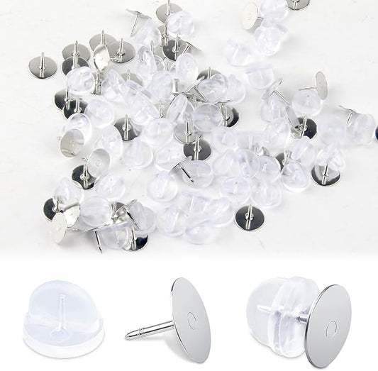 50 Pairs Rubber Butterfly Clutch Backs – Blank Pin Backings Replacement, Tie Tacks Keepers Replacement with Lapel Enamel Pins, Tie Tacks Blank Pins Enamel Pins, Brooches & DIY Craft Making
