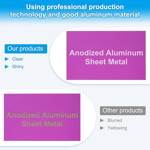 PATIKIL 6x10 Inch Anodized Aluminum Sheet Metal, 5Pcs Laser Plates Engraving Blanks 0.5MM Thin Rectangle for Crafting DIY House Laser Engraving, Purple