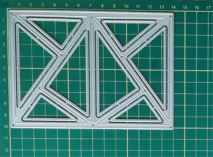 Mvchifay Cutting Dies for Card Making Metal Die-Cuts Scrapbooking Tool Hollow Frame DIY Craft Punch Template Embossing for Paper Album Decor (Big Triangle Rectangle frame-10.1x14cm)