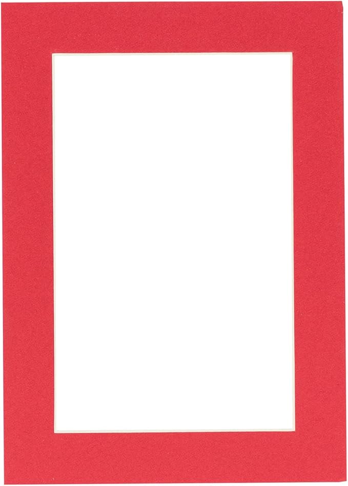 Pack of 25 Acid Free 11x14 Mats Bevel Cut for 8.5x11 Photos - Cardinal Red Precut Matboards For Pictures, Photos, Framing - 4-ply Thickness