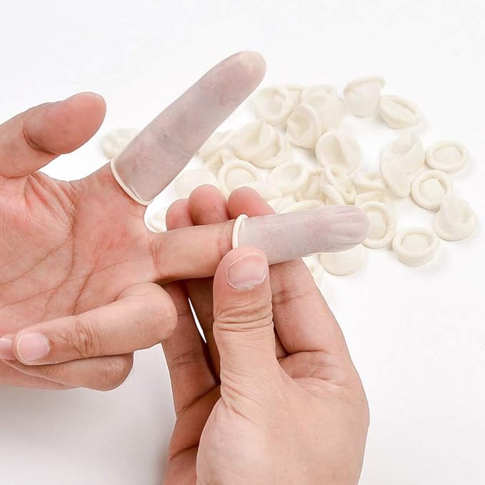 Finger Cot, Medium Finger Protectors Latex Anti-Static Finger Covers, Finger Tip Protect Keeping Dressing Dry and Clean Disposable Finger Gloves White(approxi 270pcs)