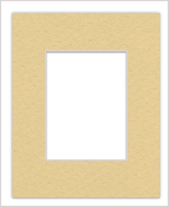 Pack of TEN 8.5x11 Mats Bevel Cut for 7x9 Photos - Acid Free Marzipan Beige Precut Matboards For Pictures, Photos, Framing - 4-ply Thickness