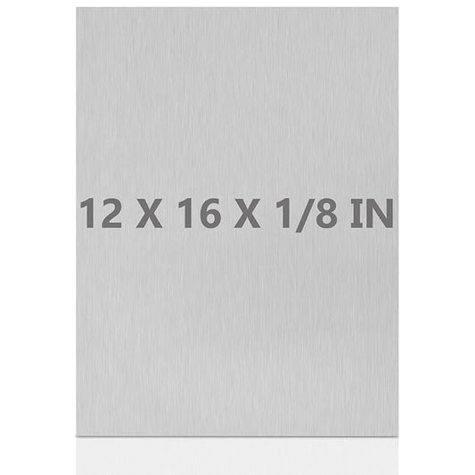 6061 T651 Aluminum Sheet Metal 12 x 16 x 1/8 (0.125”) Inch Flat Plain Aluminum Plate Covered with Protective Film, Heat Treatable Rectangle 3MM Aluminum Metal Plate for Industrial, Crafting
