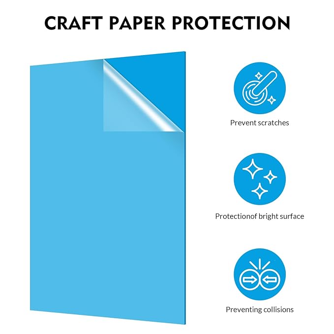 Laser Engraving Blank Blue ABS Double Color Plastic Sheet, 11.8x6.49x0.05 inch Materials Double Color Plastic Sheet for Interior Signs, Badges (Blue)