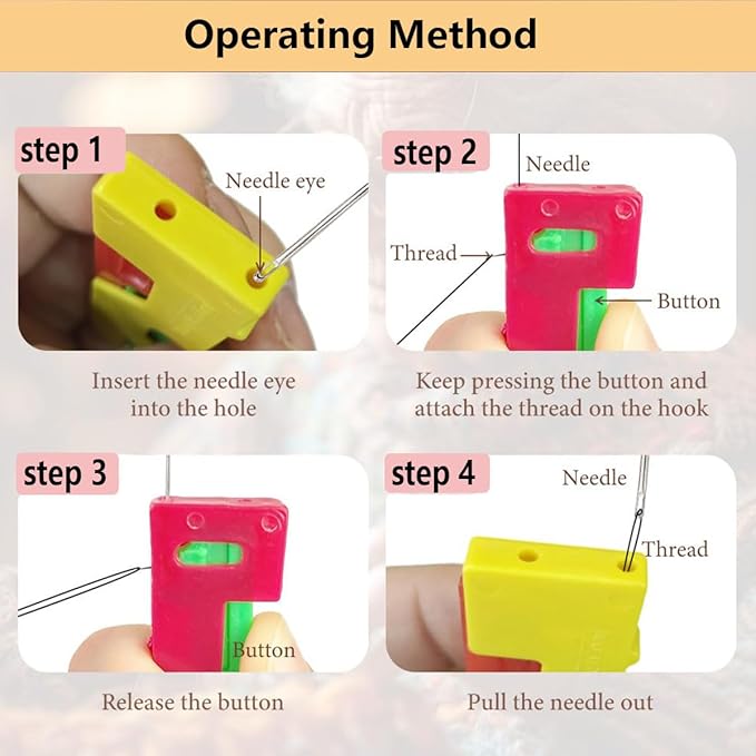 Automatic Needle Threader Set New Sewing Machine Accessories Plastic Auto Needle Threading Device Gifts for Mom and Neighbours (17 Pieces)