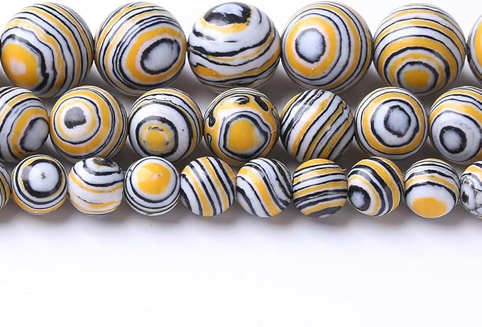 90PCS 4MM Yellow Malachite Beads Natural Gemstone Round Stone Beads for Jewelry Making DIY Energy Stone Healing Power Bracelet 15"