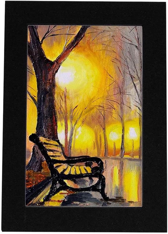 Pack of 25 Acid Free 11x14 Mats Bevel Cut for 8.5x11 Photos - Black with Black Core Precut Matboards For Pictures, Photos, Framing - 4-ply Thickness