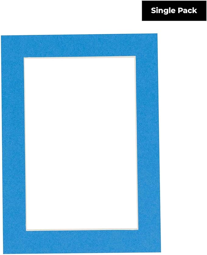 6x8 Mat for 8x10 Frame - Precut Mat Board Acid-Free Bay Blue 6x8 Photo Matte Made to Fit a 8x10 Picture Frame, Premium Matboard for Family Photos, Show Kits, Art, Picture Framing, Pack of 1 Mat