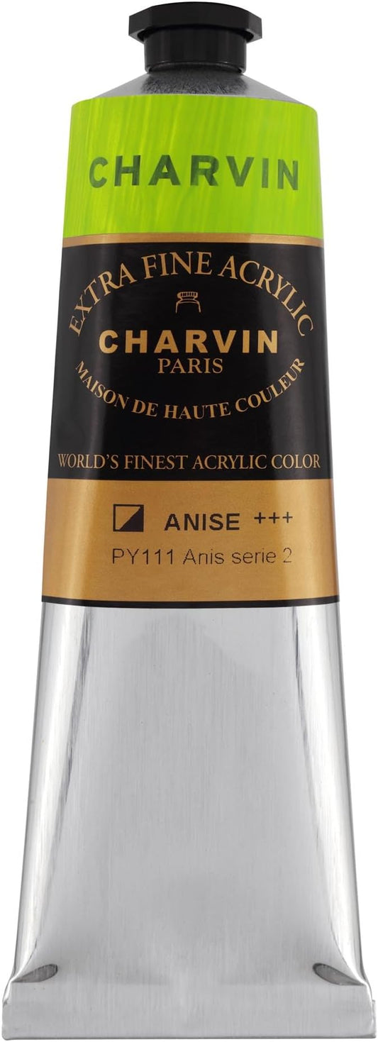 Charvin Extra Fine Professional Acrylic Paint - Anise, 150ml Tube, Triple-Milled, Lightfast Pigments, Open Stock Artist Acrylic Paints in Nature-Inspired Hues