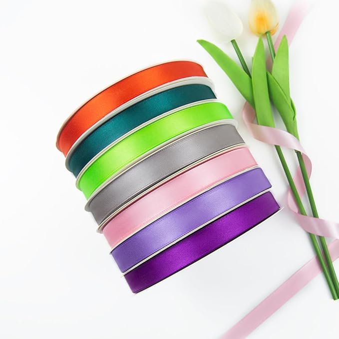 5/8 Inch 100 Yards Satin Ribbon Green, Solid Color Fabric Ribbon for Gift Wrapping, Wedding, Polyester Gift Ribbon for Birthday Party Decoration, Craft, Hair, Floral, Sewing