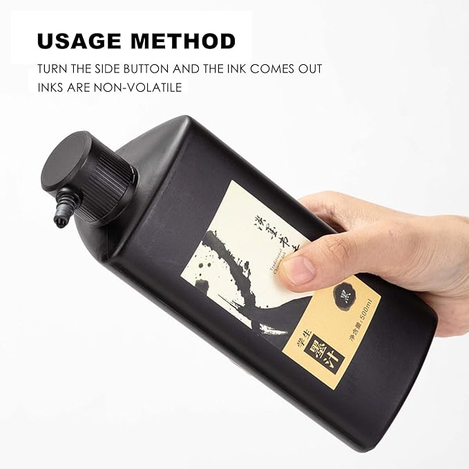 250 ML/8.8 OZ Calligraphy and Sumi Liquid Ink - Versatile Elegance for Chinese Traditional Art Works and Japanese Brush Art