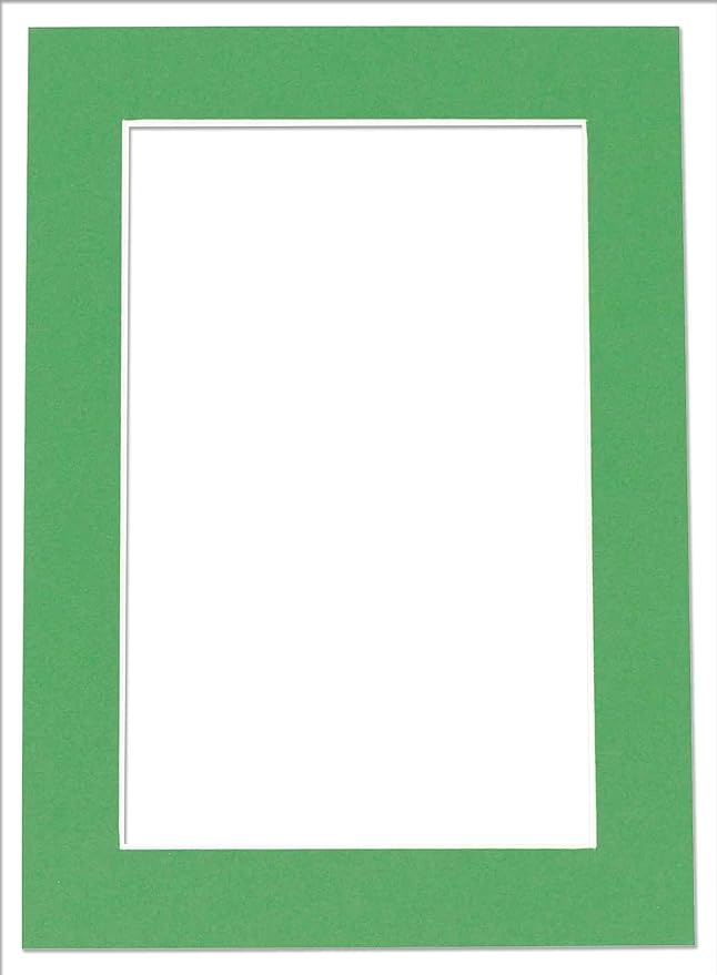 6x8 Mat for 8x10 Frame - Precut Mat Board Acid-Free Show Kit with Backing Board, and Clear Bags Bright Green 6x8 Photo Matte Made to Fit a 8x10 Picture Frame Matboard for Framing, Pack of 1 Mat