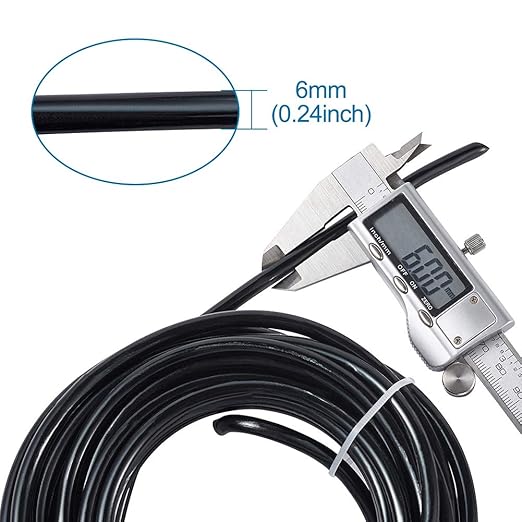 Fashewelry 22.96 Feet 6mm Aluminum Wire Black Bendable Metal Craft Wire for Beading Jewelry Craft Making