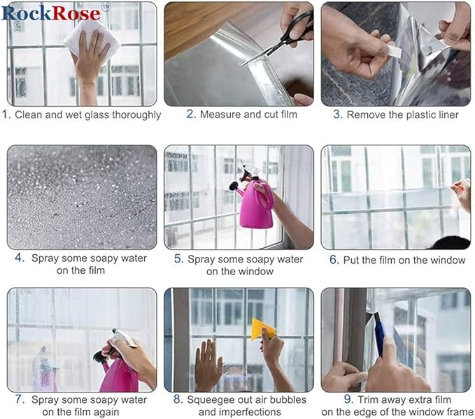 UV 99% Security and Safety 4 Mil Clear Window Film Shatterproof Anti Shatter Tempered Glass Film for Home and Office Windows (Clear, 24 in x 100 FT)