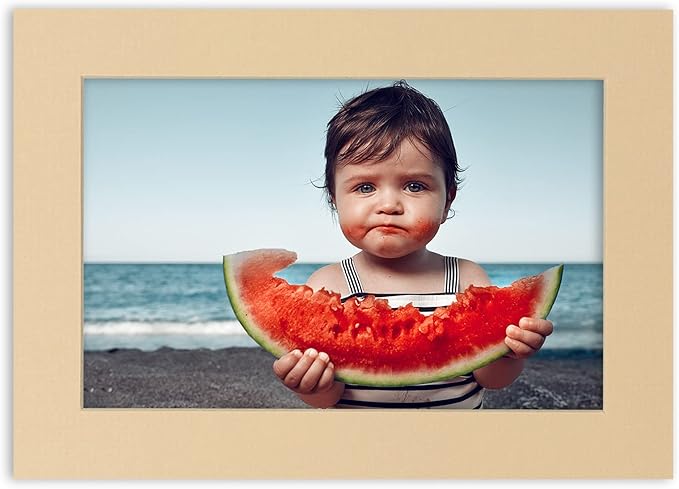 8x10 Mat Bevel Cut for 5x8 Photos - Acid Free Beige Precut Matboard - For Pictures, Photos, Framing - 4-ply Thickness
