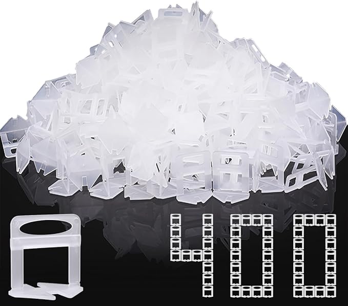 DGSL Tile Leveling System, 400-Piece Tile Spacers Clips 1/16 Inch Tile Tools, Tile Installation Tools for Professional Ceramic Tile and Stone Installation
