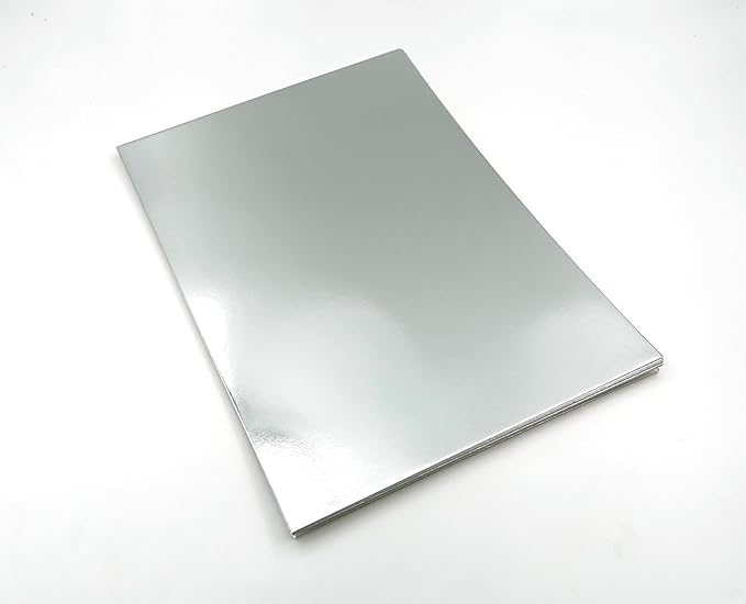 TGXRZX Metallic Silver Cardstock Paper,Size 8 "x 11" (250gsm), 15PCS,Mirror Finish Gold Foil Board for Crafting, Invitations, and Decorations,Die Cut and Plotter,Card Making (Bright silver)