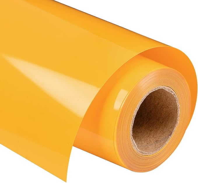 VINYL FROG Heat Transfer Vinyl Roll HTV Vinyl - 12" x12ft Yellow Iron on Vinyl for T-Shirts, Heat Press Vinyl for DIY Craft Designs (Yellow)