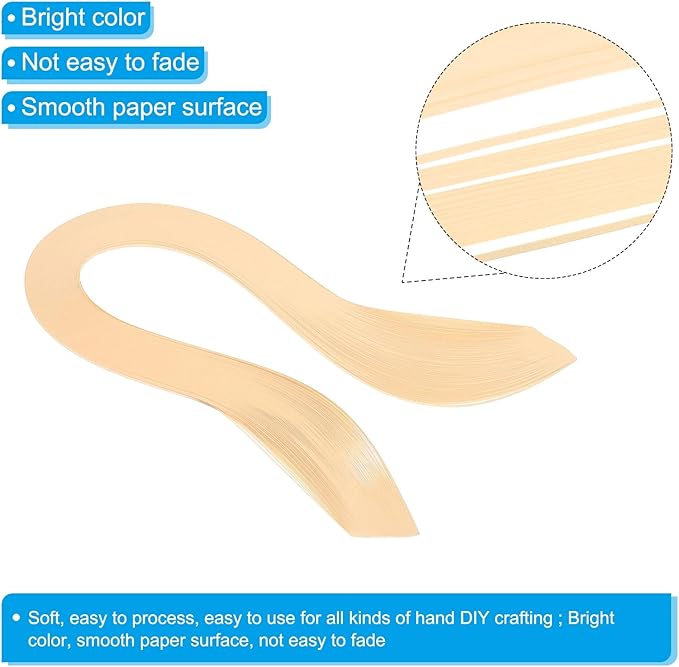 PATIKIL Quilling Strips Paper 600pcs 1.5mm 39cm Origami Paper Quilling Kits for Art DIY Hand Craft Christmas, Beige