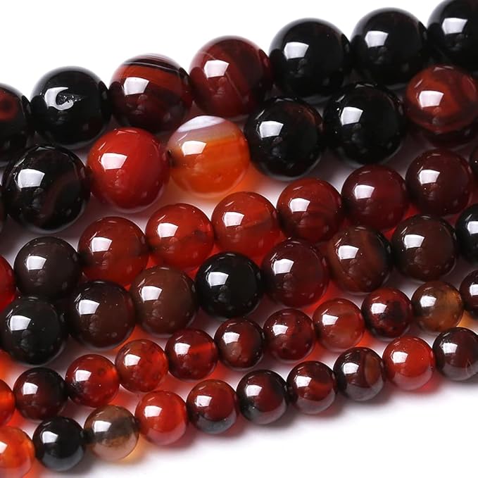 32PCS 12MM Red Persian Agate Stone Beads Energy Healing Beads for DIY Jewelry Bracelet Necklace Making for Jewelry Making15Inch