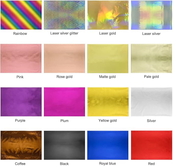 50 Sheets Toner Reactive Foil Sheet for Crafts Paper Holographic Heat Transfer Craft Foil Paper for Scrapbooking Stamping Cardstock Heat Transfer DIY Crafts Accessories 7.9 x 11.4inch-Laser Silver