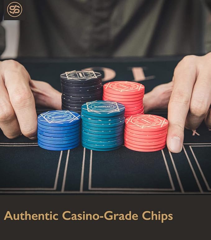 SLOWPLAY Nash Ceramic Poker Chips in Bulk, Casino Grade Ceramic 10-Gram Poker Chip for Texas Hold'em, 39mm Professional Chips Pack of 50 (White)