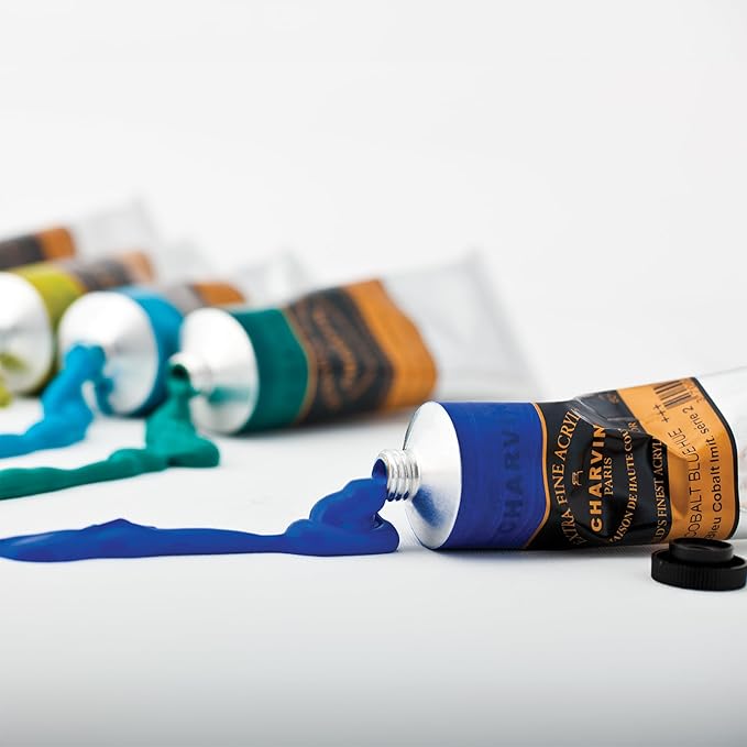 Charvin Extra Fine Professional Acrylic Paint - Saint Remy Yellow, 150ml Tube, Triple-Milled, Lightfast Pigments, Open Stock Artist Acrylic Paints in Nature-Inspired Hues