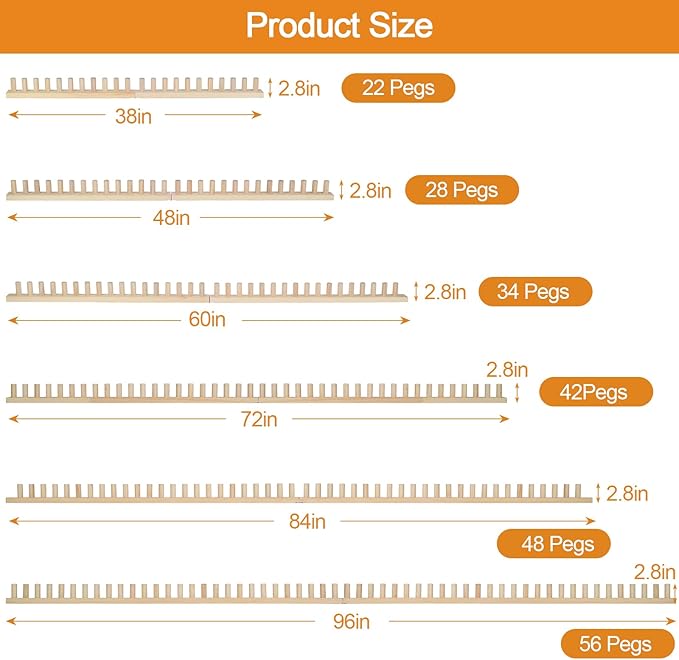 Chunky Blankets Loom Knitting Looms Long Installation Free and Adjustable Foldable Portable Extra Loom Large 38,48,60, 72,84,96 Inch (38inch)