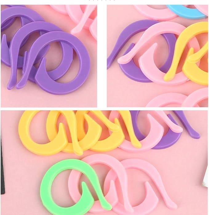 LOKUNN 50PCS Stitch Markers for Crocheting, Crochet Stitch Markers Ring for Knitting and Crocheting, Small and Large Locking