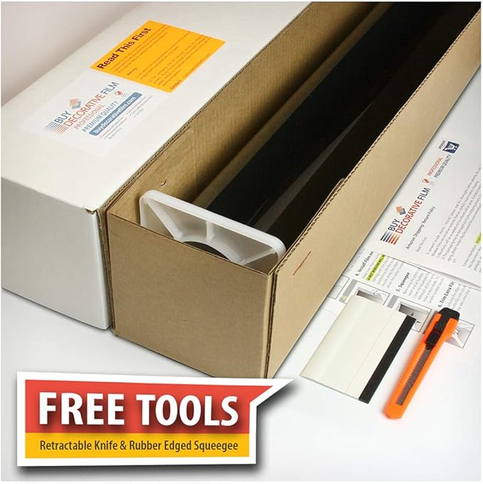 BDF EXNA20 Exterior Window Film Daytime Privacy and Heat Control Natural Black 20 (Dark) - 48in X 7ft