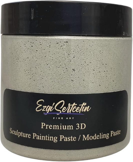 3D Sculpture Painting Paste|Texture Paste|Decorative Plaster|Ready to Use|Unique Metallic Pearl and Neon Colors|Ideal for Artwork|Stencil|Flowers|Texture and Art Relief|6 oz (Granite Stone)