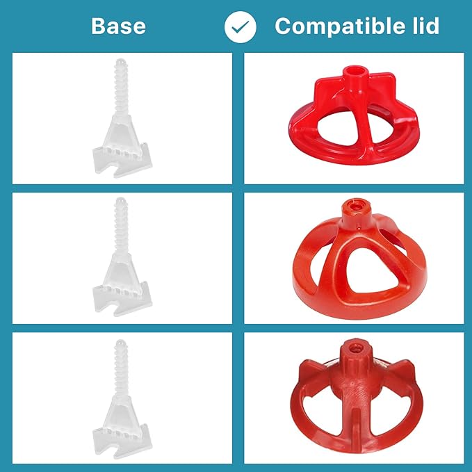 Professional Tile Leveling System Kit，Anti-Loosening Spacers/Wall, Bathroom Tiling - 1/16" Precision Alignment & Grout Spacing Tools(100caps+700base, 1/16)