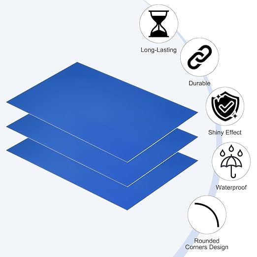 PATIKIL 5x8 Inch Anodized Aluminum Sheet Metal, 15Pcs Laser Plates Engraving Blanks 0.5MM Thin Rectangle for Crafting DIY House Laser Engraving, Blue