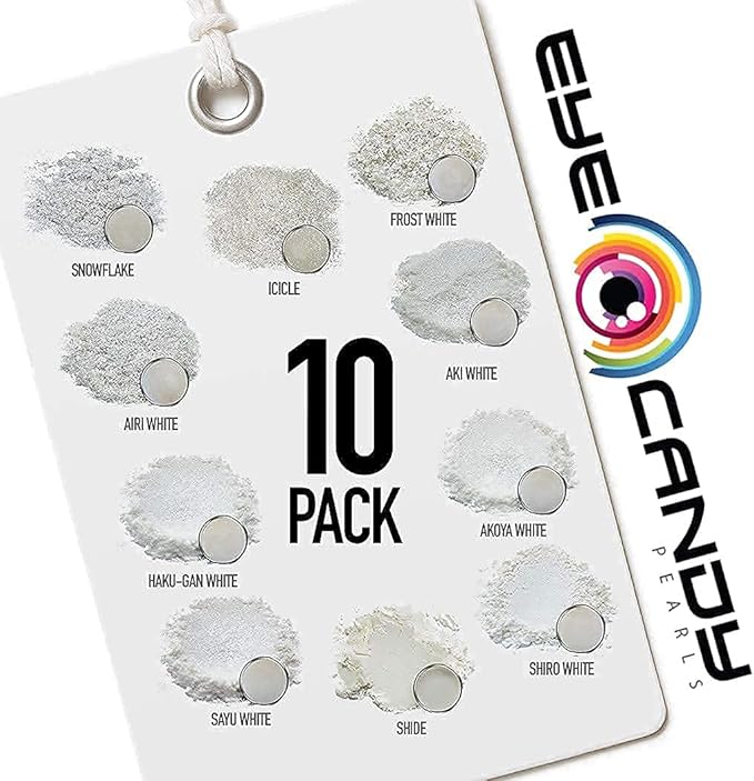 Eye Candy Pigments Premium White Mica Powder - AKI White (25gr) - for Epoxy, Resin, Soap, Paint, Woodworking, Acrylic Pouring, Bath Bombs, Fishing Lures - DIY Arts and Crafts Additive