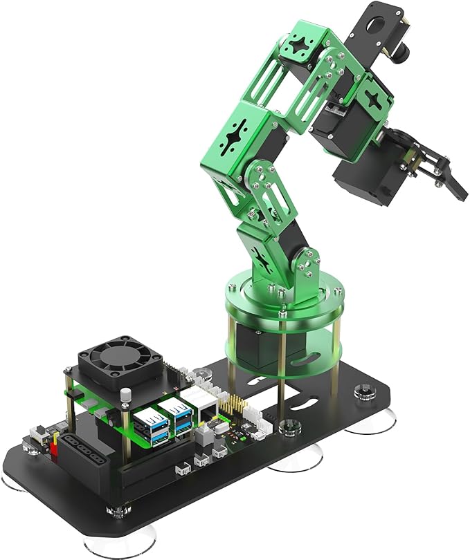 Yahboom Robot Arm Kit 6DOF for Raspberry Pi5 AI Programmable Electronic DIY Robot Hand Building with Camera for Adults ROS Open Source (RPI-DOFBOT Without Pi)