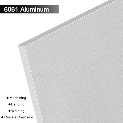 6061 T651 Aluminum Sheet Metal 8 x 8 x 1/4 Inch Flat Plain Aluminum Plate Covered with Protective Film, Heat Treatable Rectangle 6MM Aluminum Tooling Flat Metal Sheet Plate for Crafting, Industrial