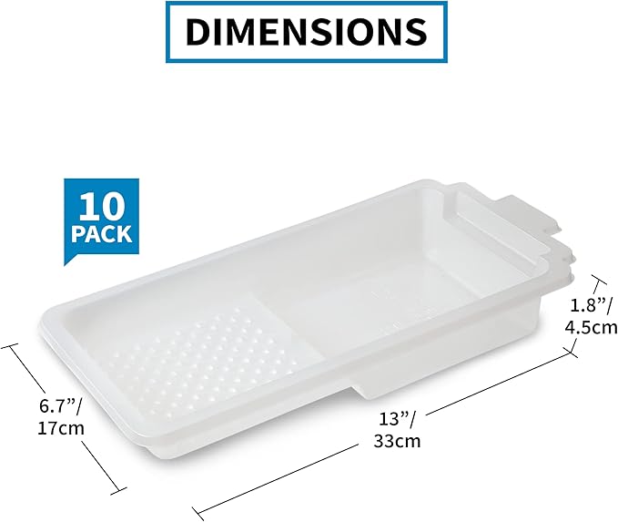 Precision Defined Paint Trays, Paint Roller Trays Liner, Plastic Paint Pan for Roller Brushes, Painting Tray for Painting with Deep Paint Pocket (Paint Tray Liner (10-Pack), 4-inch)
