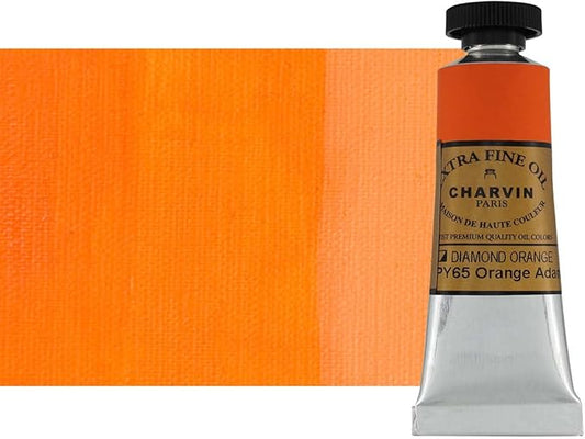Charvin Extra Fine Oil Paint, Diamond Orange 20 mL - Triple-Milled, Rich Texture, Poppy Oil-Based, Light-Fast, Handmade, Archival Quality