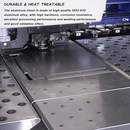 2 Pack 5052 H32 Aluminum Sheet Metal 8” x 4”x 1/16”(0.06") Flat Plain Thin Aluminum Plate Covered with Protective Film, Rectangle Aluminum Metal Plate for Crafting lndustry, 1.5mm