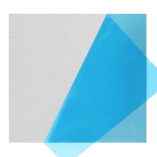 5052 H32 Aluminum Sheet Metal 12 x 12 x 1/8 (0.125”) Inch Flat Plain Aluminum Plate Covered with Protective Film, Rectangle 3MM Aluminum Metal Plate for Crafting, Industry