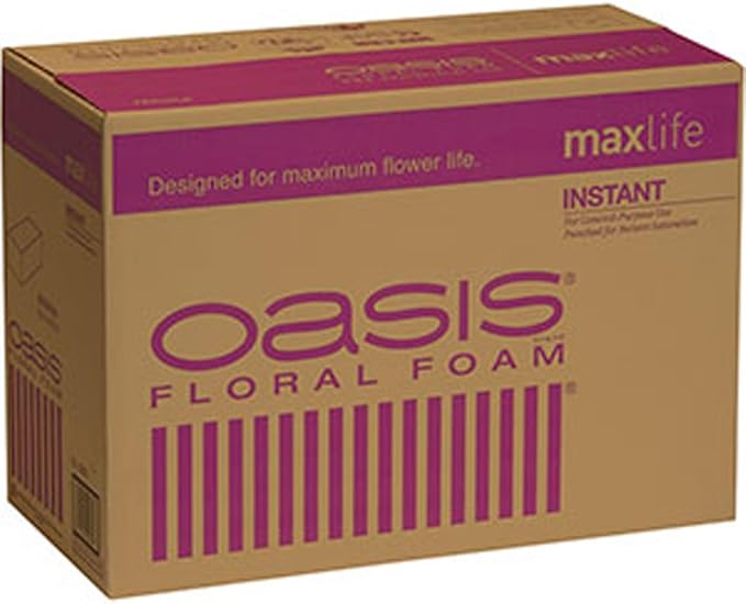 Oasis Instant Standard Floral Foam Bricks - Case of 48 - MaxLife Floral Foam - Wet Floral Foam Bricks for Flower Arranging