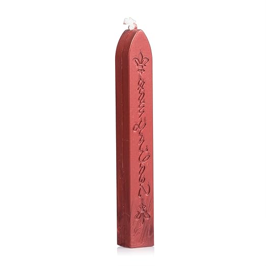 Mceal Sealing Wax Stick with Wick Flower De Luce of France Retro 10 Pieces Pack(Mahogany Red)