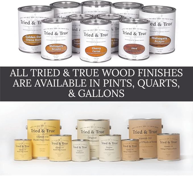 Tried & True Superior Varnish Oil Wood Finish, Quart - Natural Pine Resin & Linseed Oil, Ideal for Interior Furniture, Tables, Countertops - Non-Toxic, Scratch Resistant & Durable