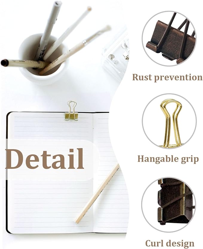 Large Binder Clips 1.25in 12-Pack - Heavy Duty Clamps for Files & Food Bags