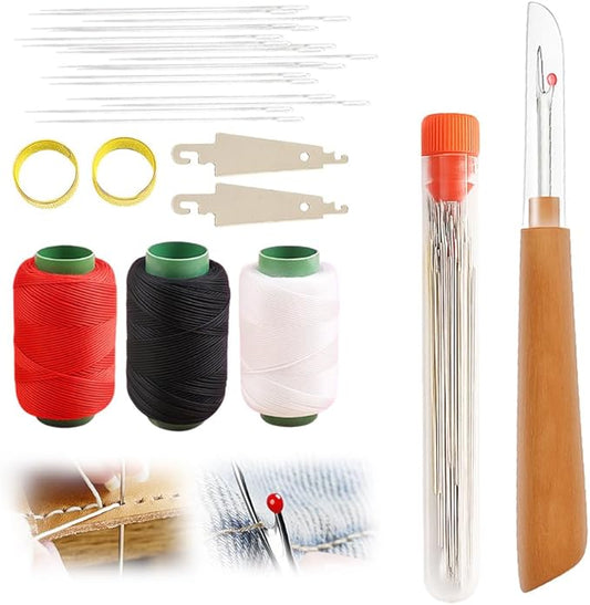 34PCS Sewing Tool Set, 2026 New Big Eye Steel Sewing Needles Kit, Stainless Steel Needles for Hand Sewing Kit, Portable DIY Hand Made Craft Set for Handcraft Lovers (34 Pcs)