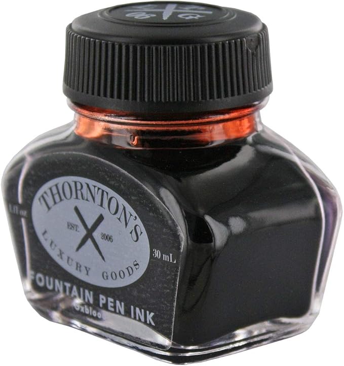 Thornton's Luxury Goods Premium Fountain Pen Ink Bottle 30ml - Oxblood | Smooth Effortless Flawless Writing | Suitable for All Brand and Calligraphy Pens | Office Supplies | International Standard
