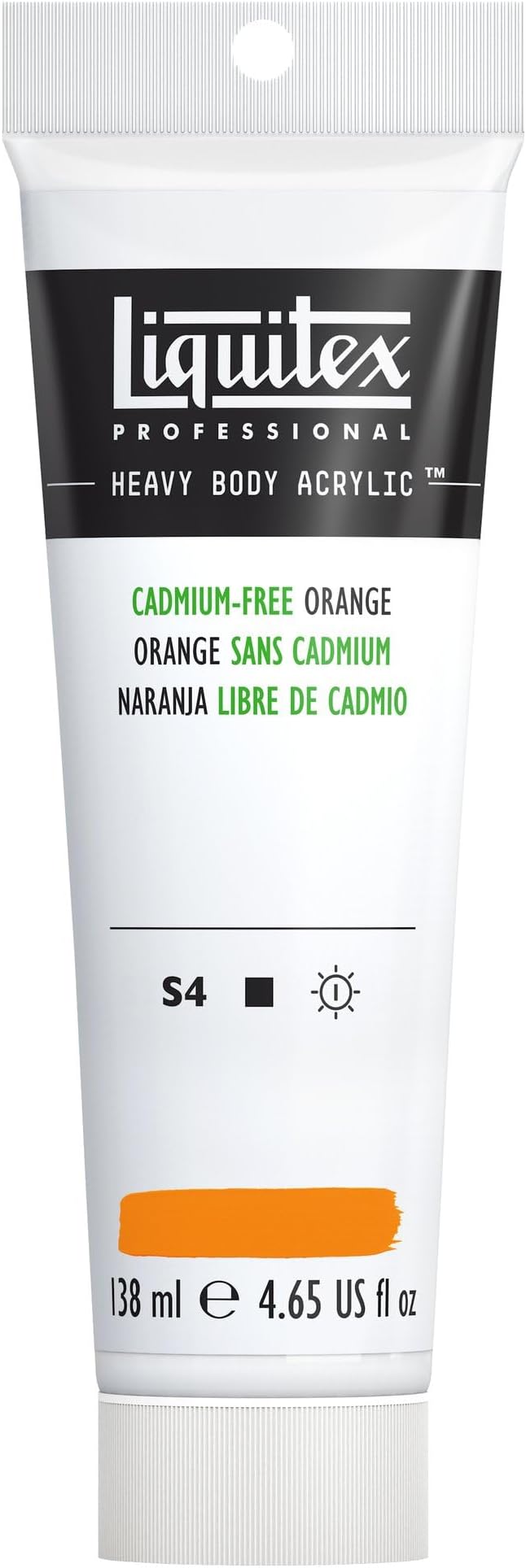 Liquitex Professional Heavy Body Acrylic Paint, 4.65-oz (138ml) Tube, Cadmium Free Orange