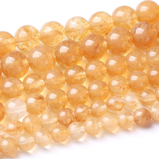 32PCS 12MM Tea Watermenlon Stone Beads Energy Healing Beads for DIY Jewelry Bracelet Necklace Making for Jewelry Making 15Inch