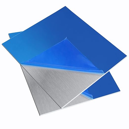 2 Pieces 6061 T651 Aluminum Sheet Metal 12 x 12 x1/8 Inch Thickness Rectangle Metal Plate, 3mm Aluminum Sheet, Plate for Crafting, Industry