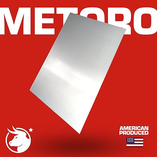 Metoro 2 Pack .250 x 12 x 6 Aluminum Sheet Plate - Grade 5052 | Durable & Versatile Metal for DIY, Industrial, Signage, Prototyping | Corrosion-Resistant, Weldable, and Strong (2, 1/4" x 12" x 6")